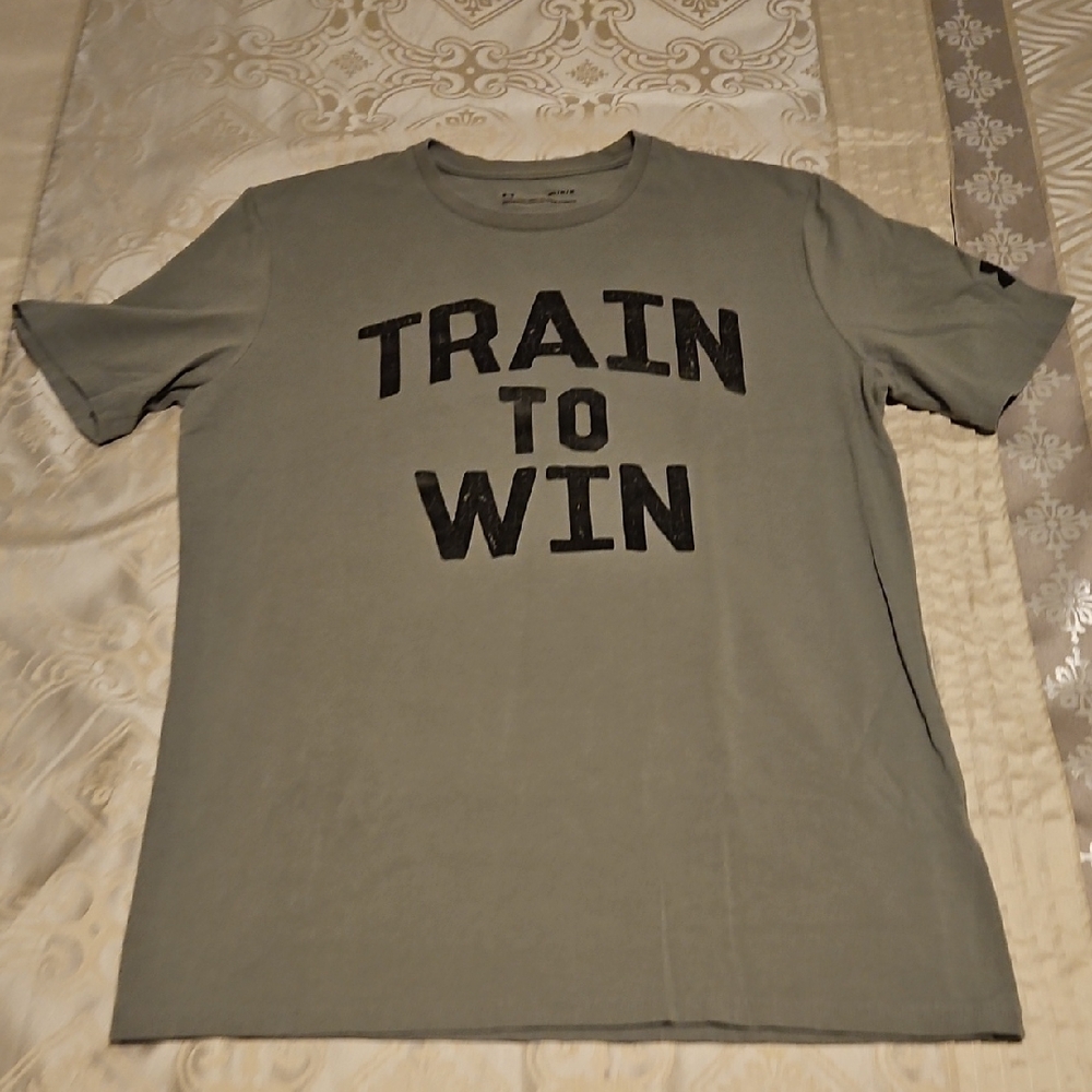 Under Armour Gray Short Sleeve Tee with Bold Design